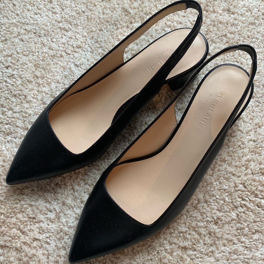 NWT Everlane The Editor sling back. leather. 9.